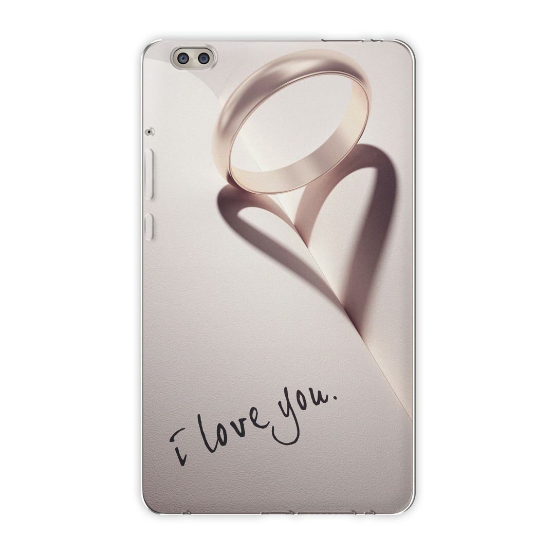 dtab compact d-02k docomo dタブ 用 タブレット ケース タブレット カバー TPU ソフトケース 000869 ラブリー ハート リング