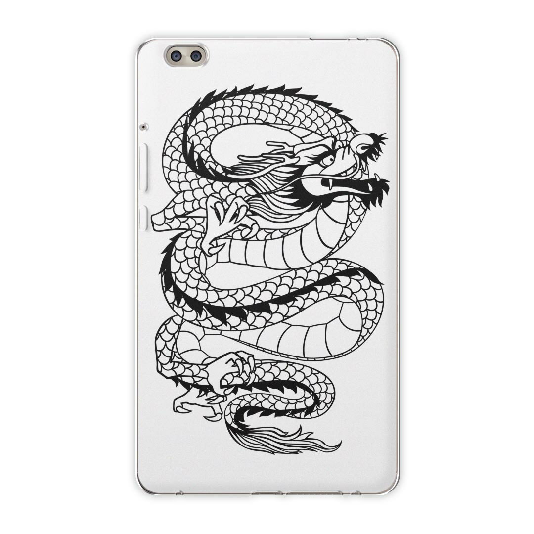 dtab compact d-02k docomo dタブ 用 タブレット ケース タブレット カバー TPU ソフトケース 000894 ユニーク 龍　ドラゴン