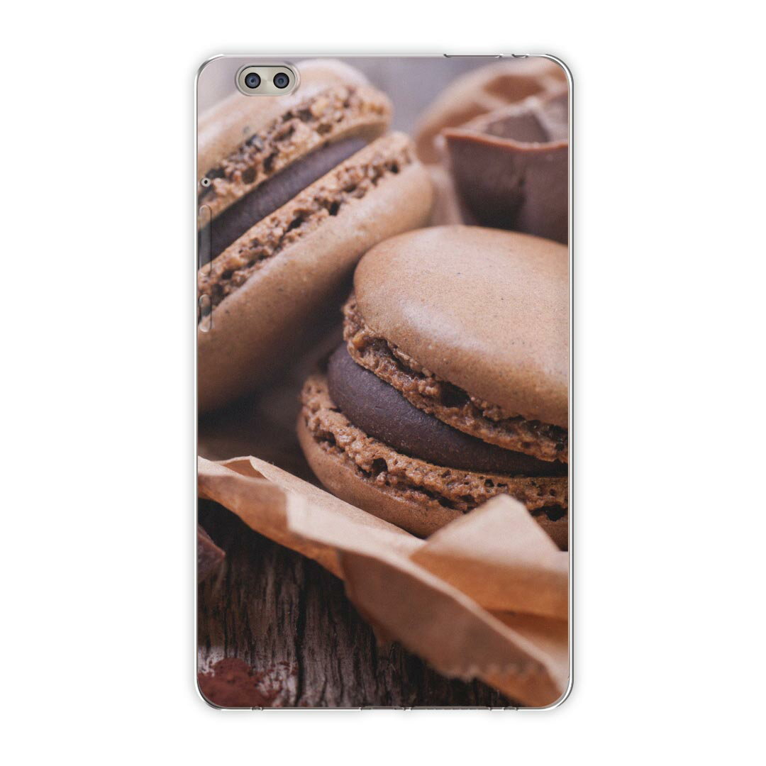 dtab compact d-02k docomo dタブ 用 タブレット ケース タブレット カバー TPU ソフトケース 001014 写真・風景 マカロン チョコレート