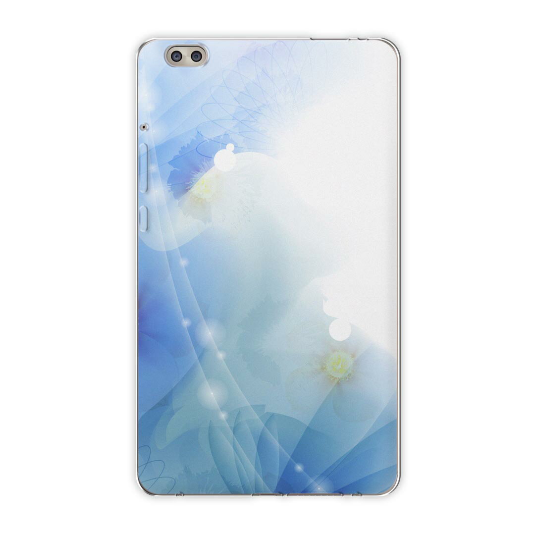 dtab compact d-02k docomo dタブ 用 タブレット ケース タブレット カバー TPU ソフトケース 001781 クール 花 フラワー 青