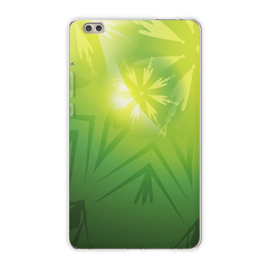 dtab compact d-02k docomo dタブ 用 タブレット ケース タブレット カバー TPU ソフトケース 001854 フラワー 花　フラワー　緑