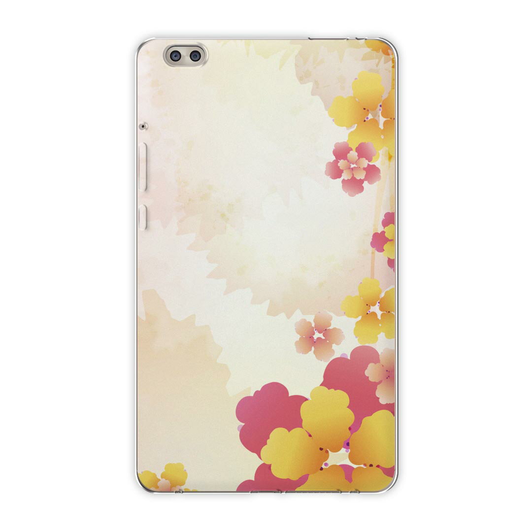 dtab compact d-02k docomo dタブ 用 タブレット ケース タブレット カバー TPU ソフトケース 001970 フラワー 花　フラワ...