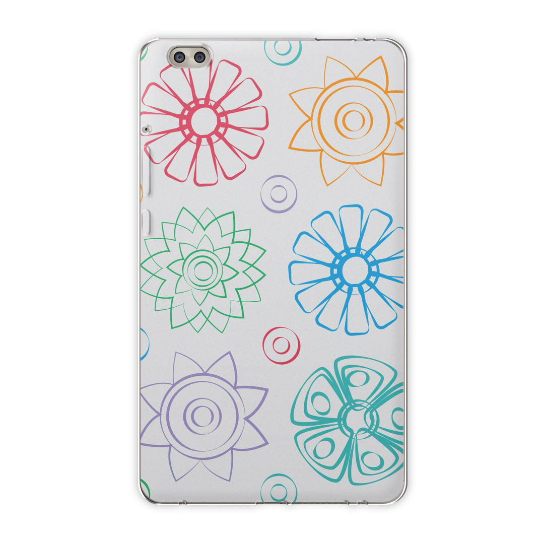 dtab compact d-02k docomo dタブ 用 タブレット ケース タブレット カバー TPU ソフトケース 002425 フラワー 花 カラフル イラスト