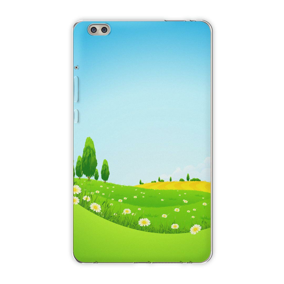 dtab compact d-02k docomo dタブ 用 タブレット ケース タブレット カバー TPU ソフトケース 002547 フラワー 景色　風景　イラスト