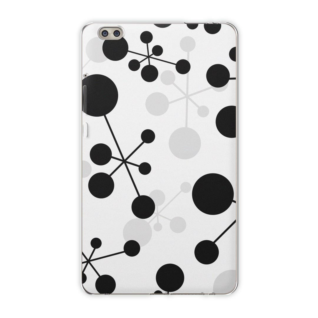 dtab compact d-02k docomo dタブ 用 タブレット ケース タブレット カバー TPU ソフトケース 002664 クール 模様 黒 白