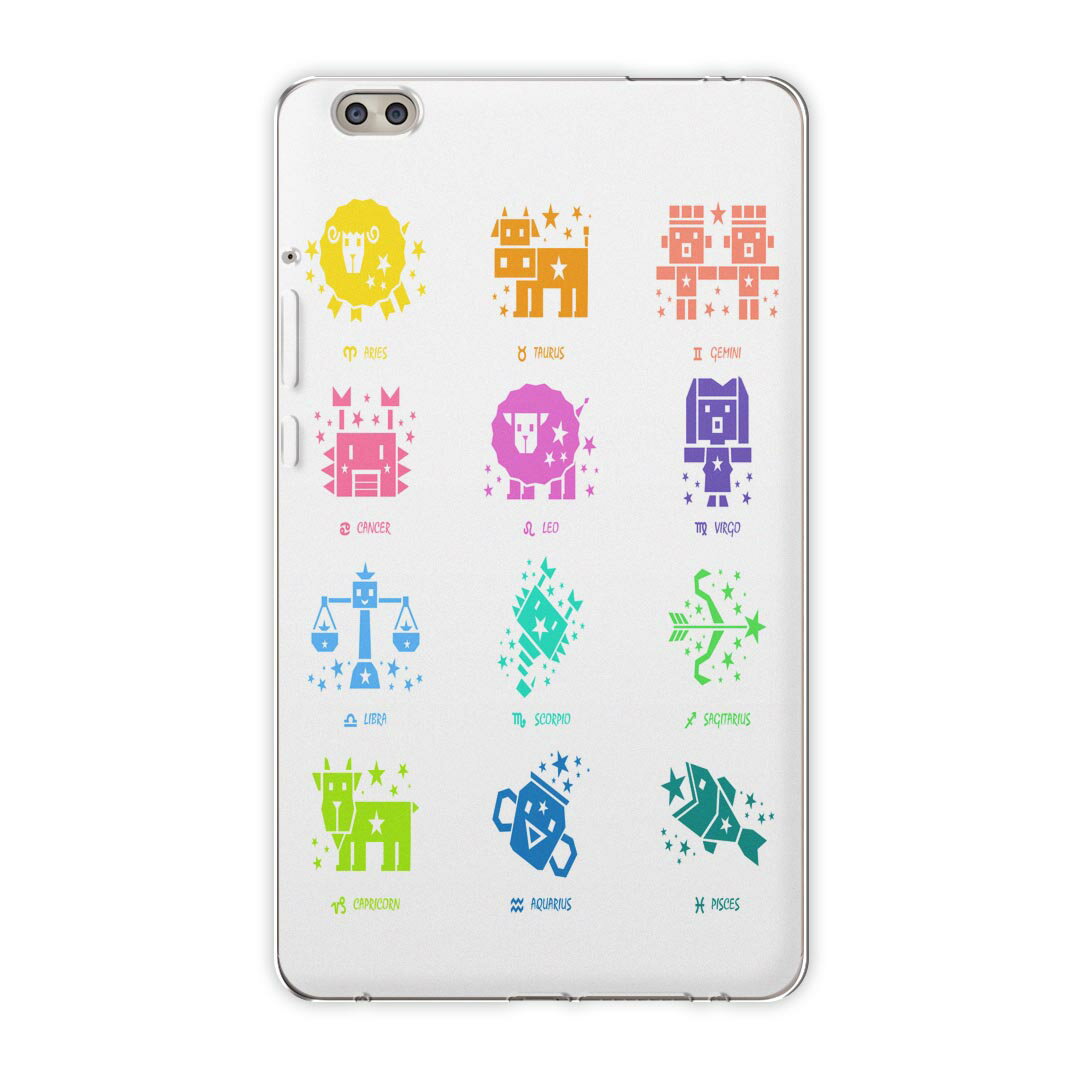 dtab compact d-02k docomo dタブ 用 タブレット ケース タブレット カバー TPU ソフトケース 002668 ユニーク 星座 カラフル