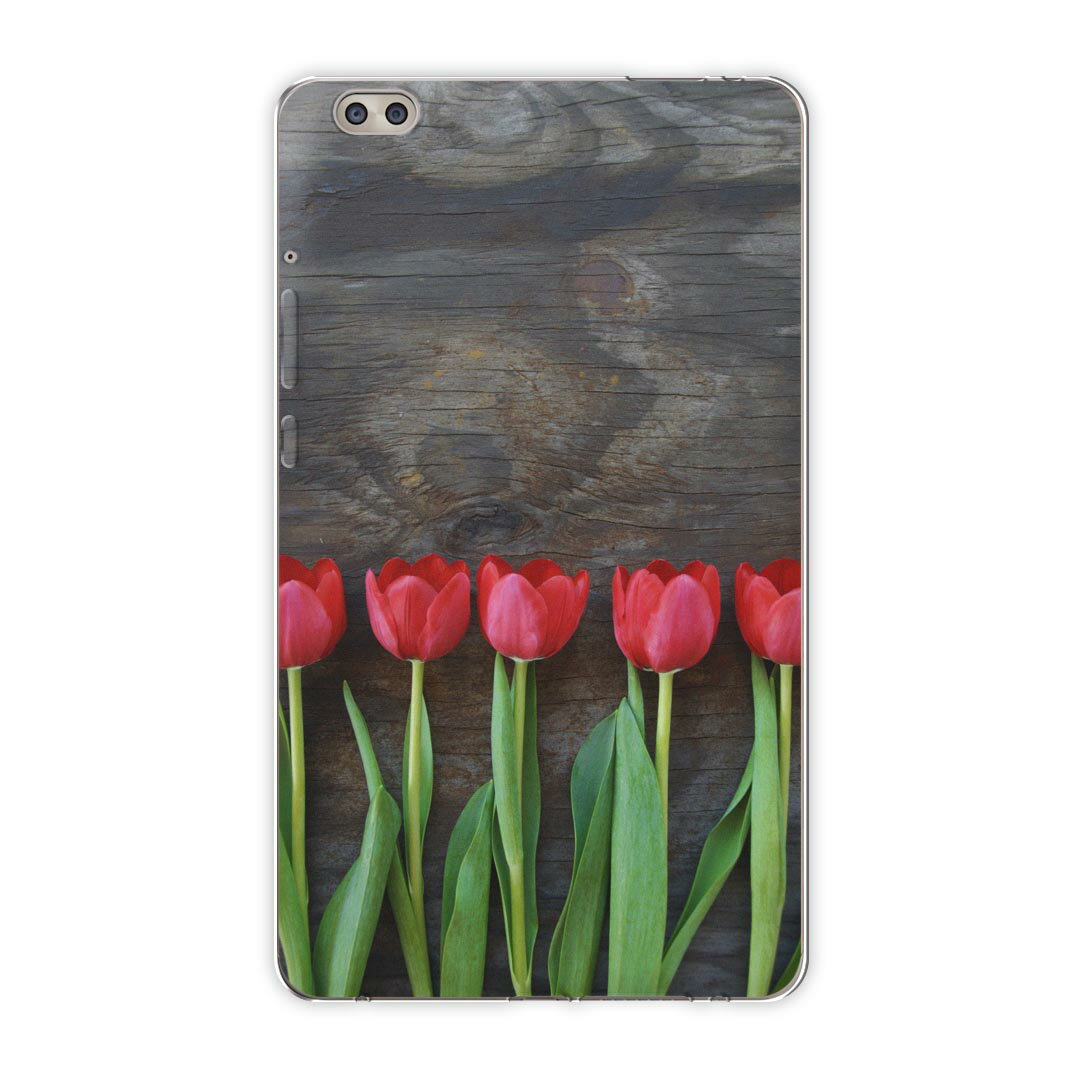 dtab compact d-02k docomo dタブ 用 タブレット ケース タブレット カバー TPU ソフトケース 002731 写真・風景 花 チューリップ 写真