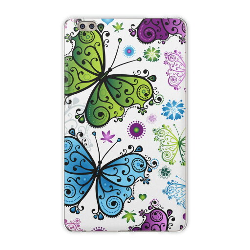 dtab compact d-02k docomo dタブ 用 タブレット ケース タブレット カバー TPU ソフトケース 002874 アニマル 蝶 カラフル 花 dtab compact d-02k docomo dタブ 用 タブレット ケース タブレット カバー TPU ソフトケース 002874 アニマル 蝶 カラフル 花