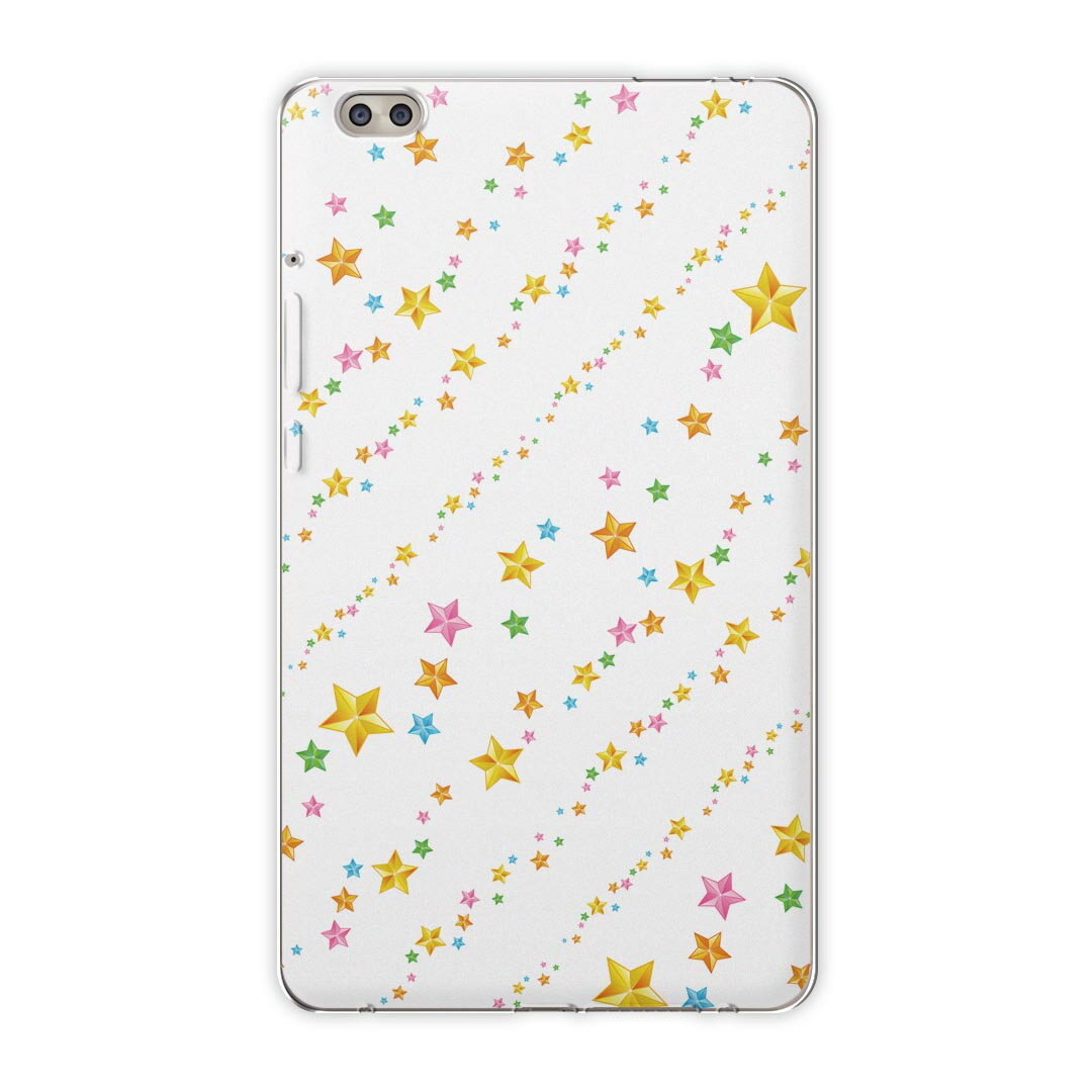dtab compact d-02k docomo dタブ 用 タブレット ケース タブレット カバー TPU ソフトケース 003367 ユニーク クール チェック・ボーダー 星　ボーダー　カラフル