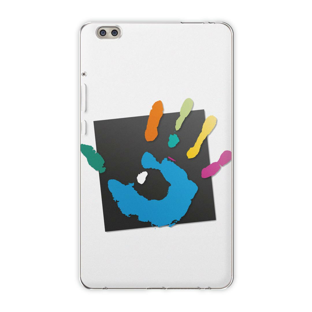 dtab compact d-02k docomo dタブ 用 タブレット ケース タブレット カバー TPU ソフトケース 003631 クール 手形　カラフル　シンプル