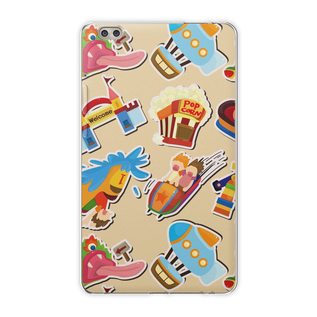 dtab compact d-02k docomo dタブ 用 タブレット ケース タブレット カバー TPU ソフトケース 003961 ラブリー モンスター　キャラクター　ポップ