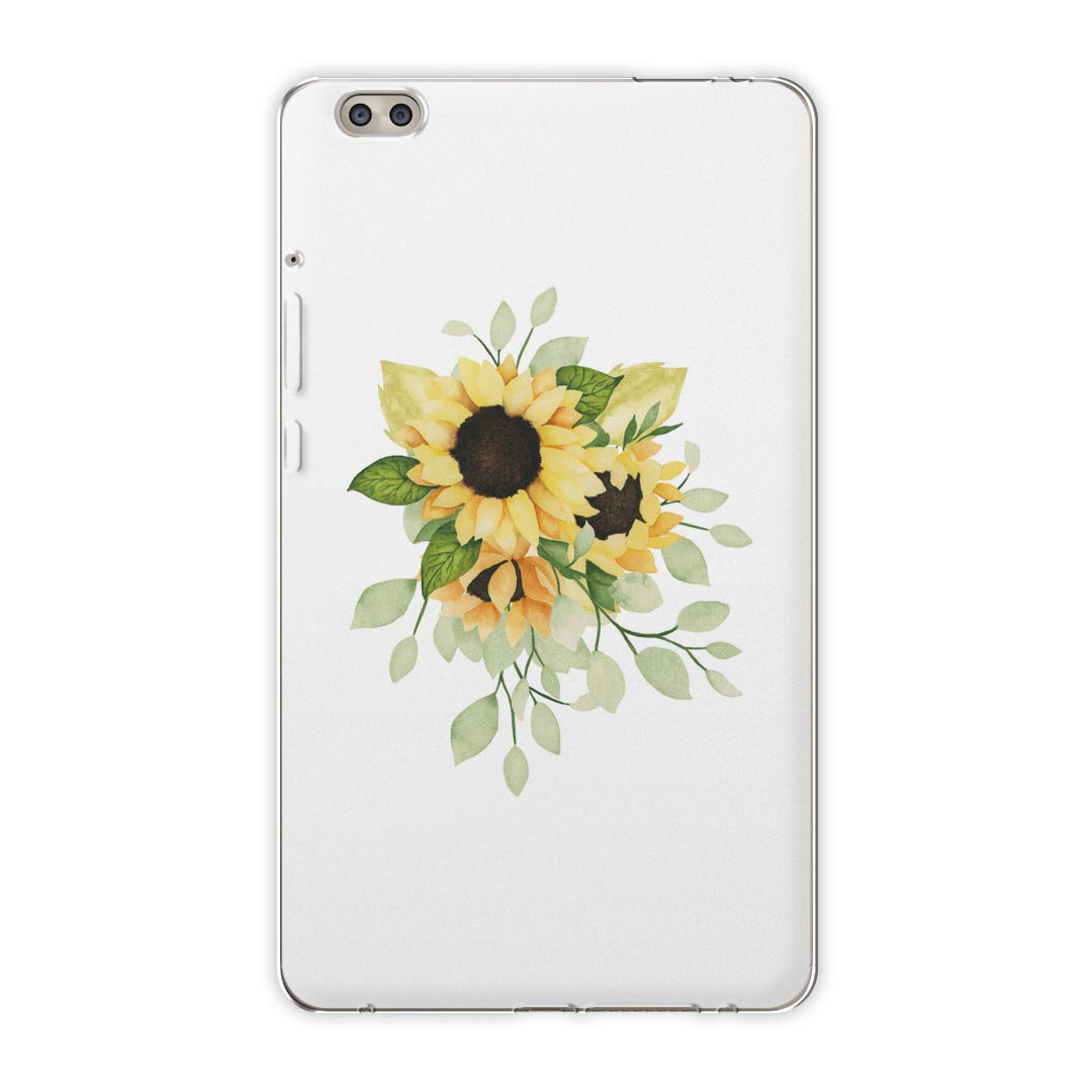 dtab compact d-02k docomo dタブ 用 タブレット ケース タブレット カバー TPU ソフトケース 020055 ひまわり ひまわり 向日葵 夏