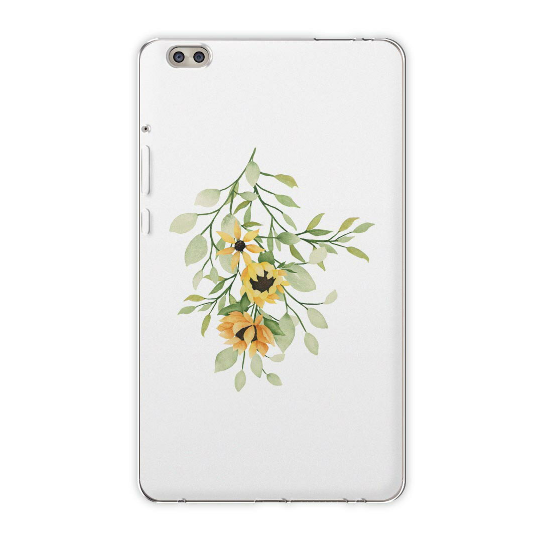 dtab compact d-02k docomo dタブ 用 タブレット ケース タブレット カバー TPU ソフトケース 020057 ひまわり ひまわり 向日葵 夏