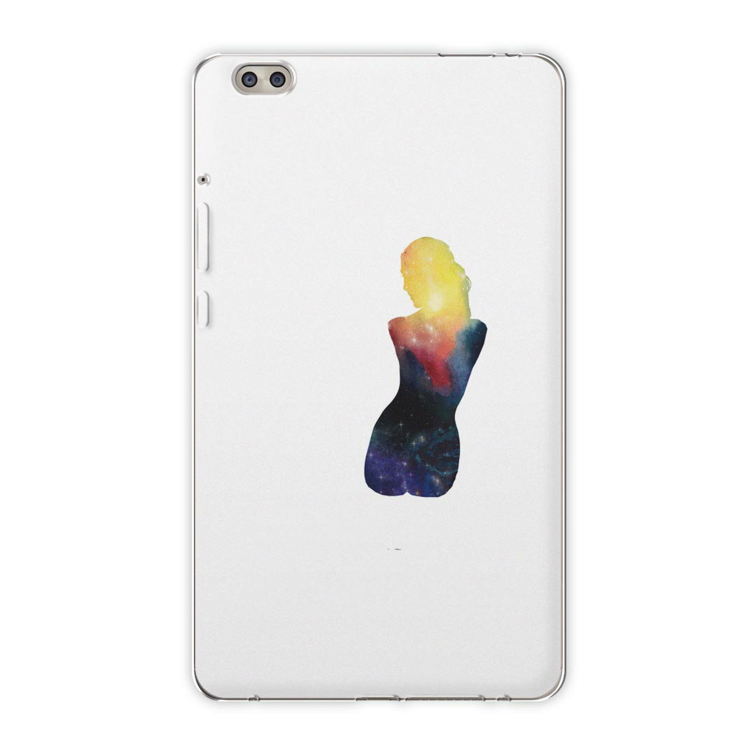 dtab compact d-02k docomo dタブ 用 タブレット ケース タブレット カバー TPU ソフトケース 020062 宇宙 宇宙 惑星 シルエット