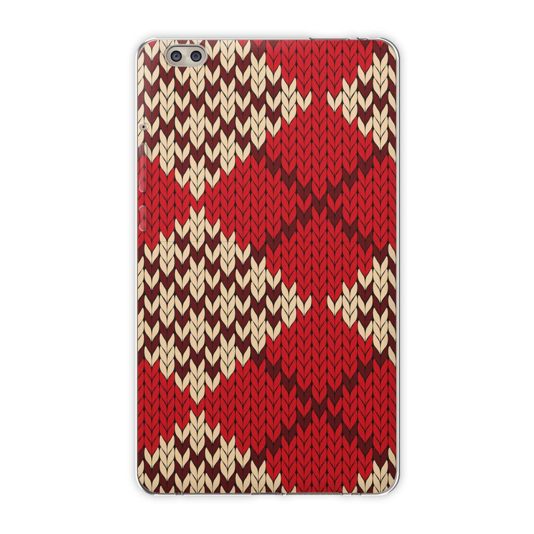 dtab compact d-02k docomo dタブ 用 タブレット ケース タブレット カバー TPU ソフトケース 004190 チェック・ボーダー チェック　赤　模様