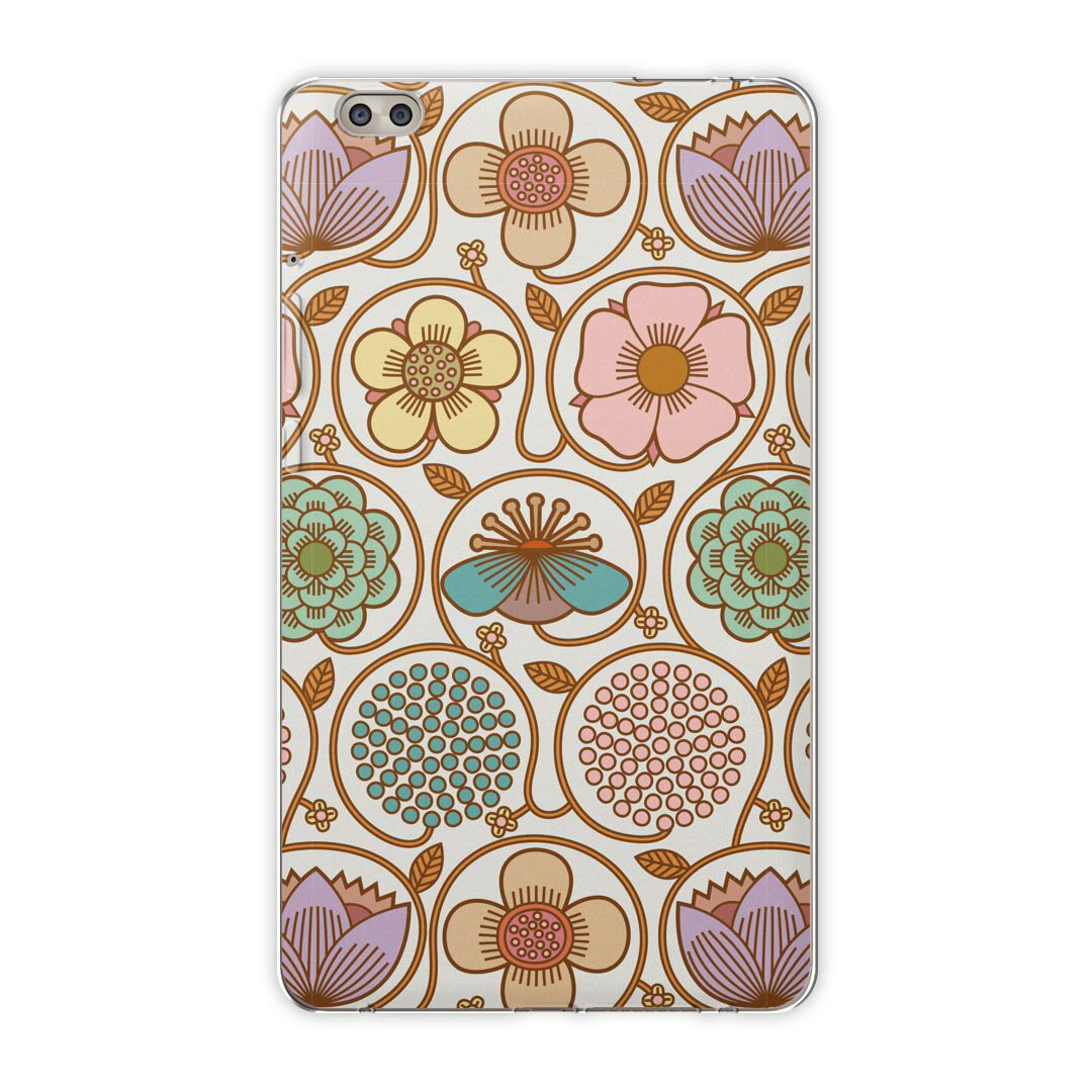 dtab compact d-02k docomo dタブ 用 タブレット ケース タブレット カバー TPU ソフトケース 004363 フラワー 花 イラスト カラフル