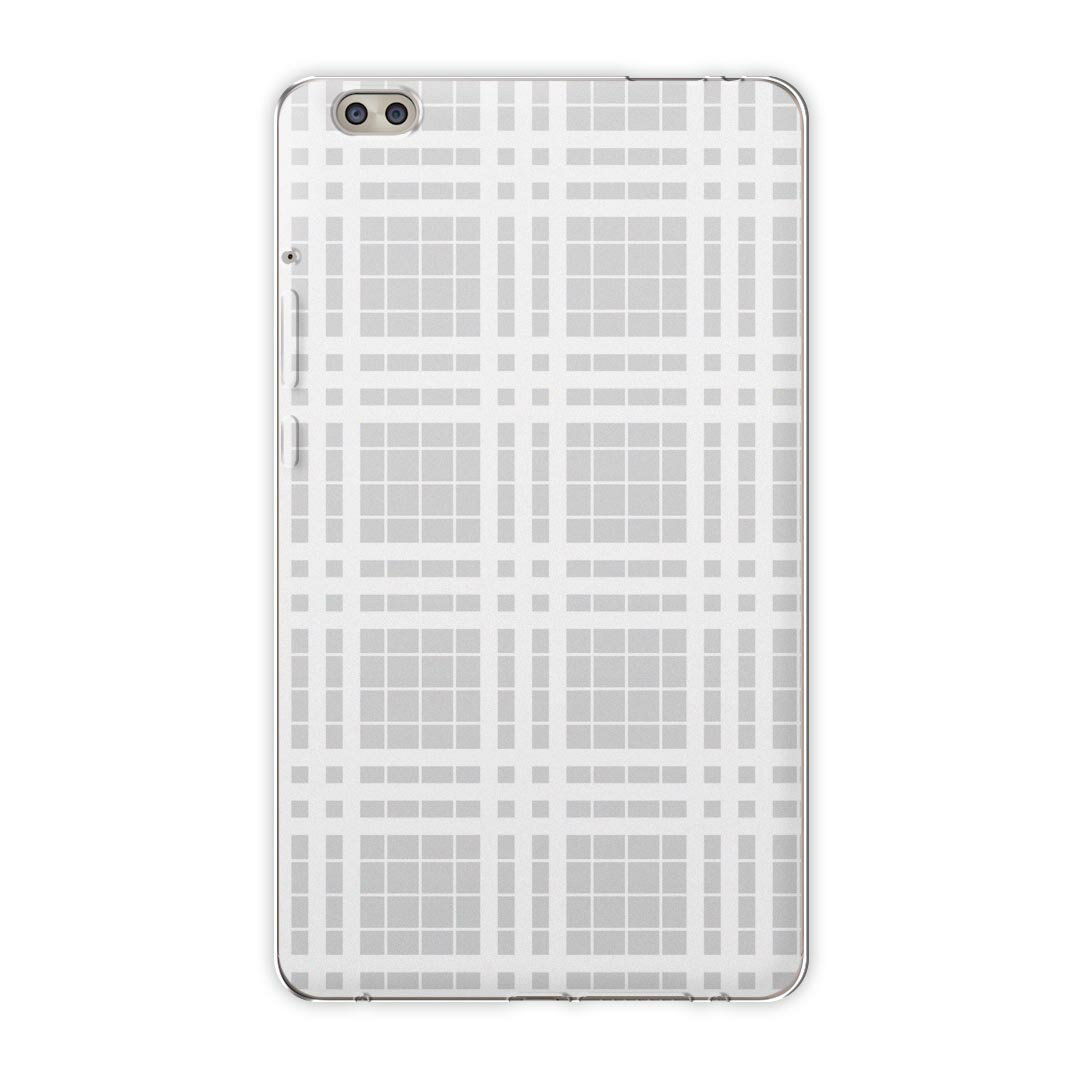 dtab compact d-02k docomo dタブ 用 タブレット ケース タブレット カバー TPU ソフトケース 004377 チェック・ボーダー チェック 模様 白