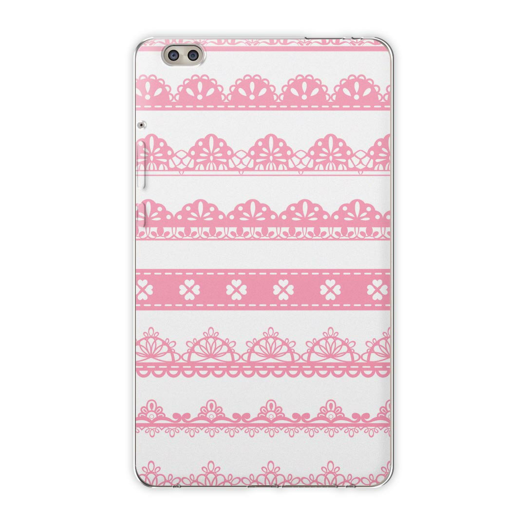 dtab compact d-02k docomo dタブ 用 タブレット ケース タブレット カバー TPU ソフトケース 004506 フラワー レース　ピンク　シンプル