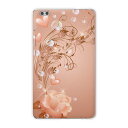 dtab compact d-02k docomo dタブ 用 タブレット ケース タブレット カバー TPU ソフトケース 005271 ラブリー フラワー 薔薇 ハート シャボン玉