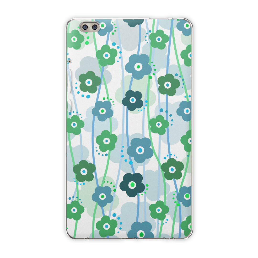 dtab compact d-02k docomo dタブ 用 タブレット ケース タブレット カバー TPU ソフトケース 005693 チェック・ボーダー 花　フラワー..