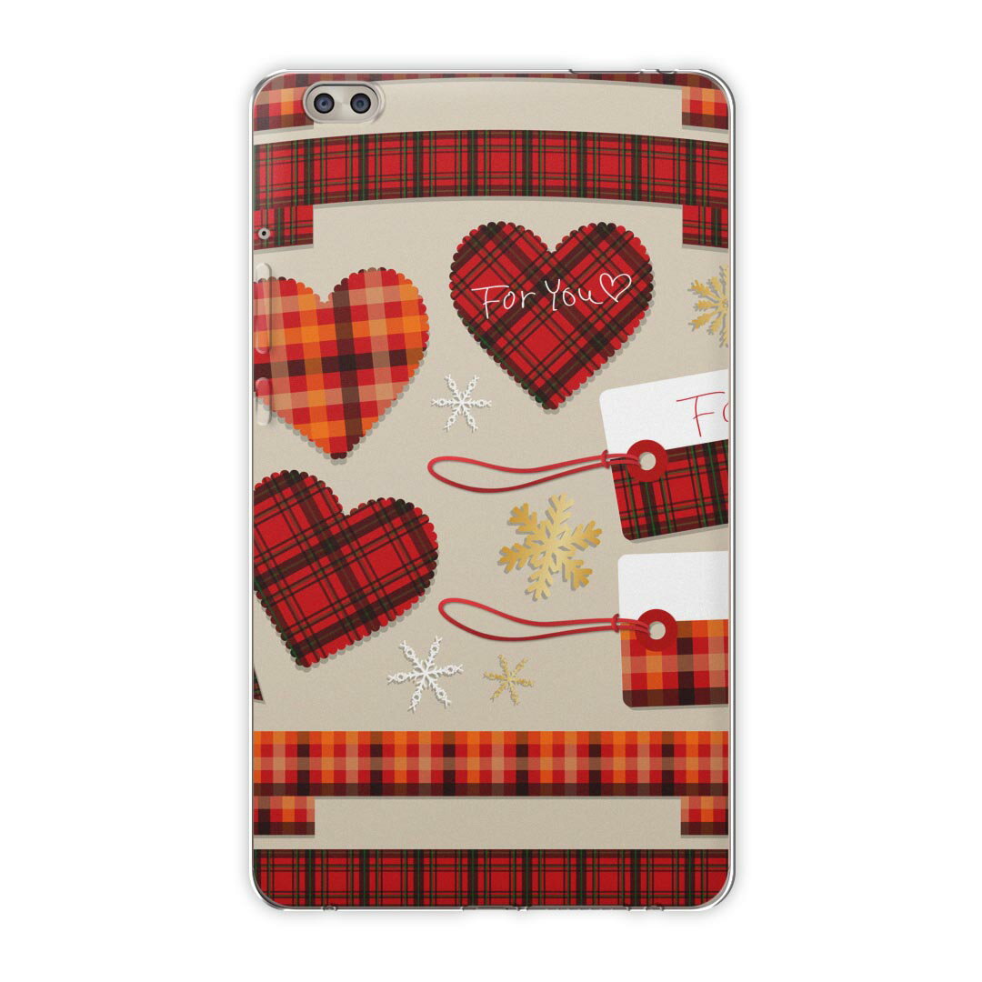 dtab compact d-02k docomo dタブ 用 タブレット ケース タブレット カバー TPU ソフトケース 005774 ラブリー チェック ハート 結晶