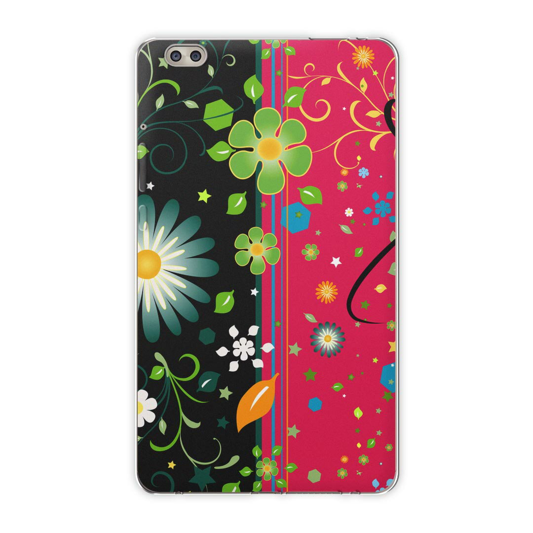 dtab compact d-02k docomo dタブ 用 タブレット ケース タブレット カバー TPU ソフトケース 005821 フラワー 花　フラワー　赤　黒