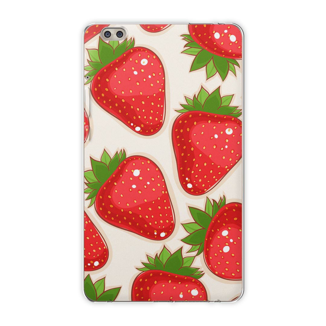 dtab compact d-02k docomo dタブ 用 タブレット ケース タブレット カバー TPU ソフトケース 006119 その他 イチゴ 苺 イラスト 模様