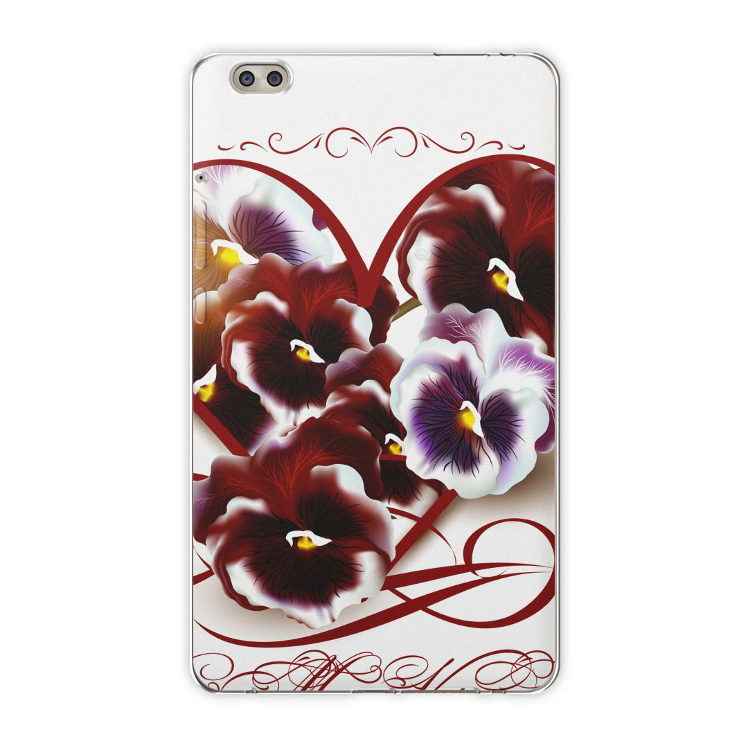 dtab compact d-02k docomo dタブ 用 タブレット ケース タブレット カバー TPU ソフトケース 006152 フラワー 花 フラワー ハート