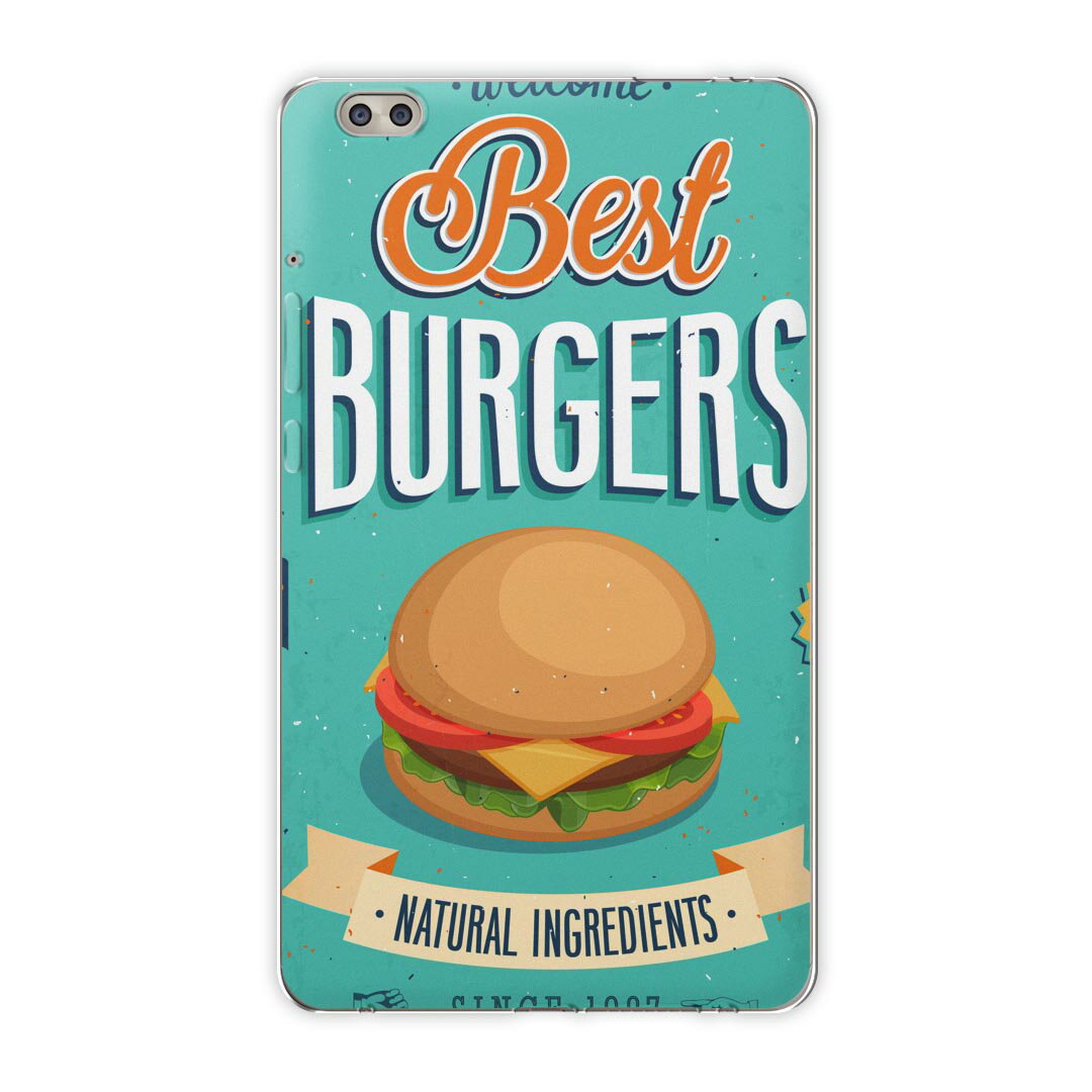 dtab compact d-02k docomo dタブ 用 タブレット ケース タブレット カバー TPU ソフトケース 006208 その他 バーガー　英語　文字