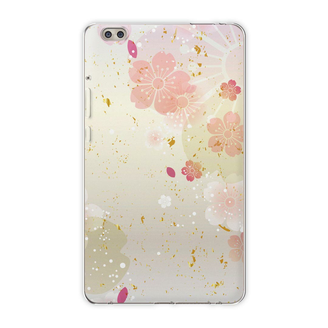 dtab compact d-02k docomo dタブ 用 タブレット ケース タブレット カバー TPU ソフトケース 006429 フラワー 和風 和柄 花 フラワー