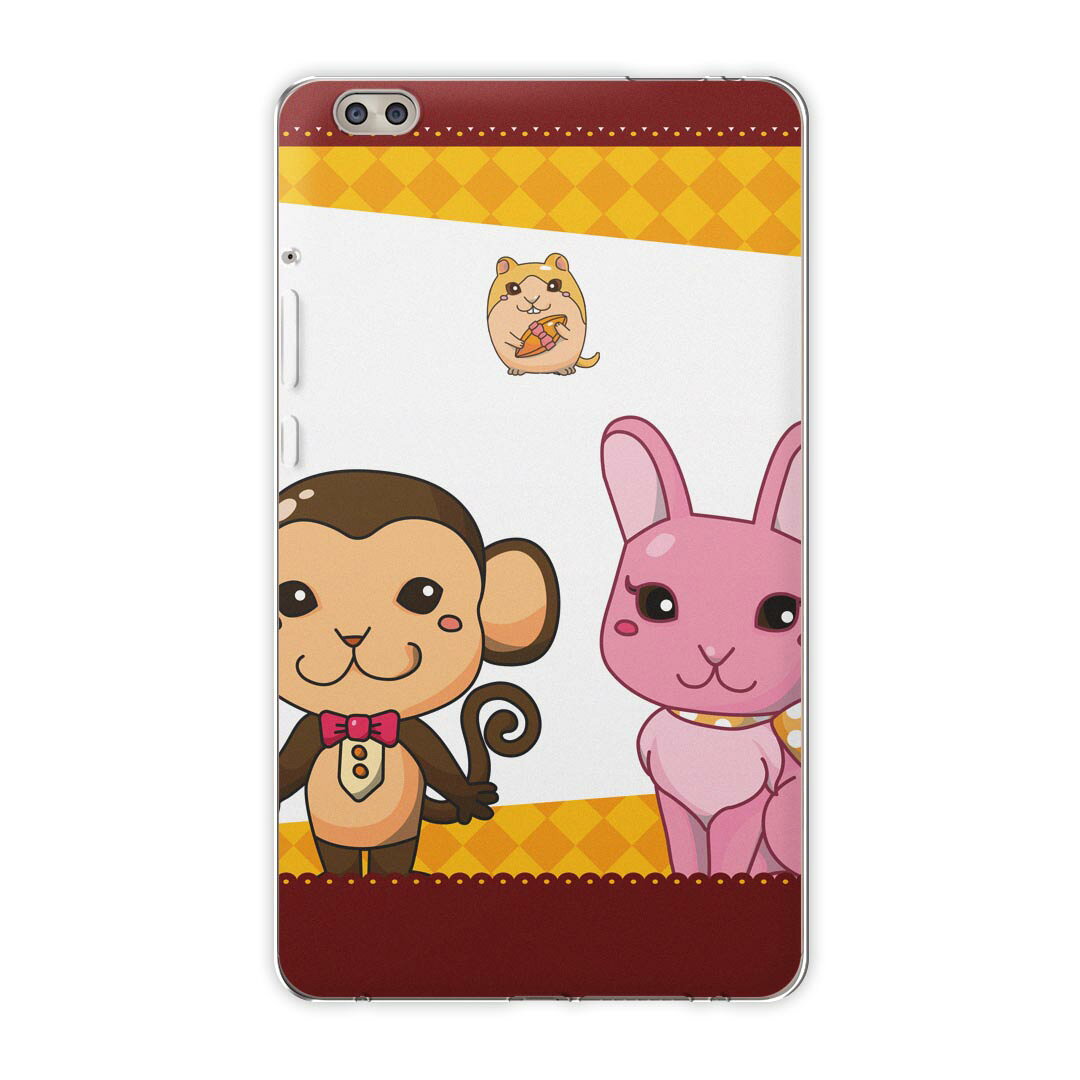 dtab compact d-02k docomo dタブ 用 タブレット ケース タブレット カバー TPU ソフトケース 006700 ラブリー 動物　イラスト