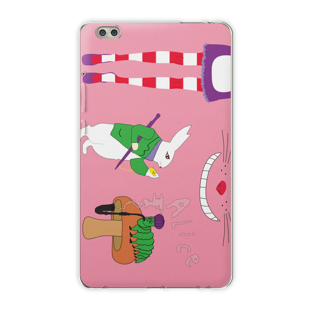 dtab compact d-02k docomo dタブ 用 タブレット ケース タブレット カバー TPU ソフトケース 006710 ユニーク アリス うさぎ