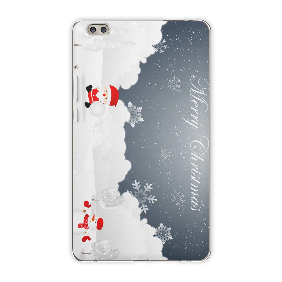 dtab compact d-02k docomo dタブ 用 タブレット ケース タブレット カバー TPU ソフトケース 006755 ラブリー クリスマス　サンタ　雪