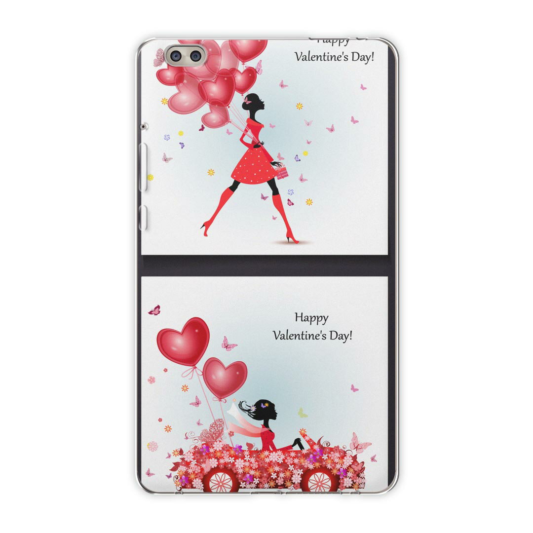 dtab compact d-02k docomo dタブ 用 タブレット ケース タブレット カバー TPU ソフトケース 006772 ラブリー ハート 人物