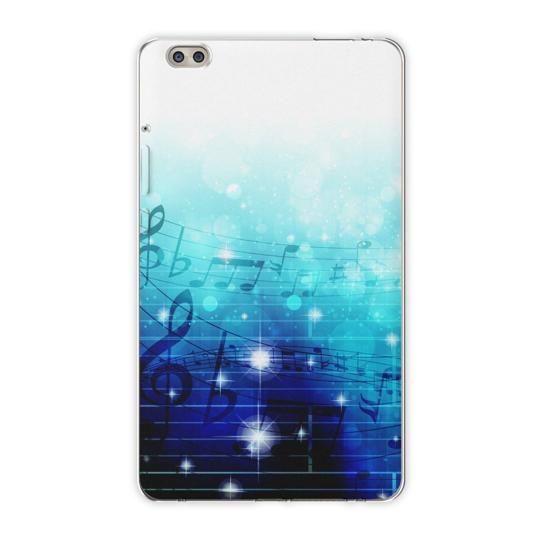 dtab compact d-02k docomo dタブ 用 タブレット ケース タブレット カバー TPU ソフトケース 006856 ラグジュアリー 音符 楽譜