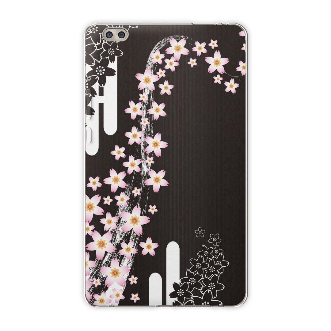 dtab compact d-02k docomo dタブ 用 タブレット ケース タブレット カバー TPU ソフトケース 007381 日本語・和柄 花　フラワー　和風　和柄