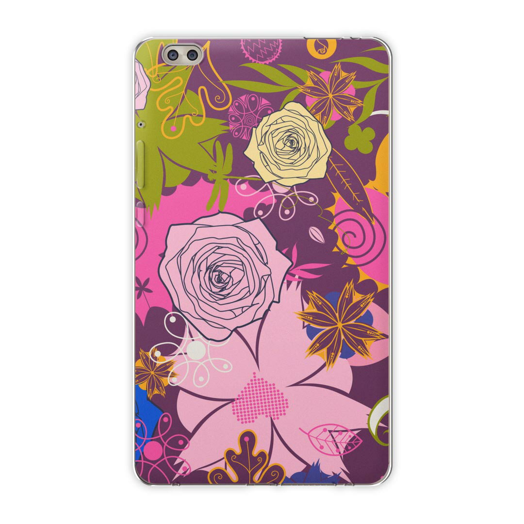 dtab compact d-02k docomo dタブ 用 タブレット ケース タブレット カバー TPU ソフトケース 007607 フラワー 花 フラワー 模様 イラスト