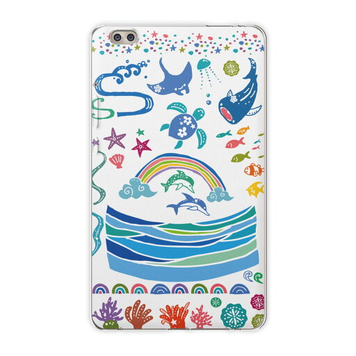 dtab compact d-02k docomo dタブ 用 タブレット ケース タブレット カバー TPU ソフトケース 007994 アニマル 海 イラスト 虹 イルカ dtab compact d-02k docomo dタブ 用 タブレット ケース タブレット カバー TPU ソフトケース 007994 アニマル 海 イラスト 虹 イルカ