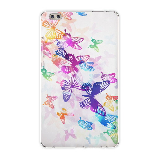 dtab compact d-02k docomo dタブ 用 タブレット ケース タブレット カバー TPU ソフトケース 008073 ユニーク カラフル レインボー 蝶 dtab compact d-02k docomo dタブ 用 タブレット ケース タブレット カバー TPU ソフトケース 008073 ユニーク カラフル レインボー 蝶