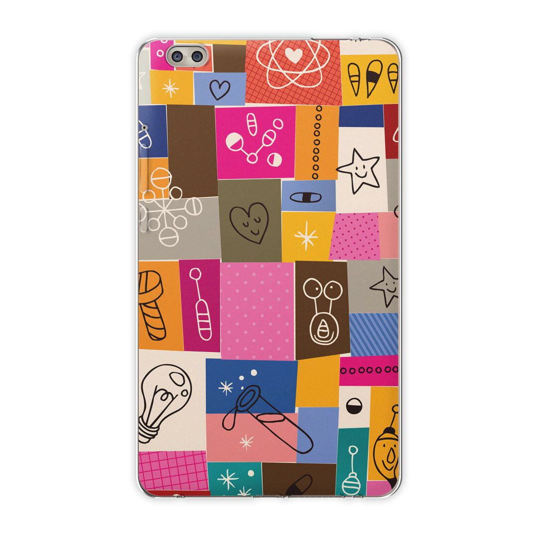 dtab compact d-02k docomo dタブ 用 タブレット ケース タブレット カバー TPU ソフトケース 008087 ユニーク ハート　イラスト　カラフル　模様