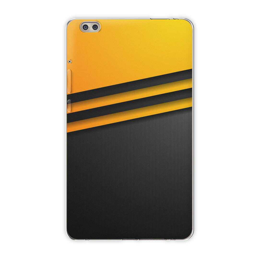 dtab compact d-02k docomo dタブ 用 タブレット ケース タブレット カバー TPU ソフトケース 008267 クール 黒 ブラック 黄色 イエロー 模様