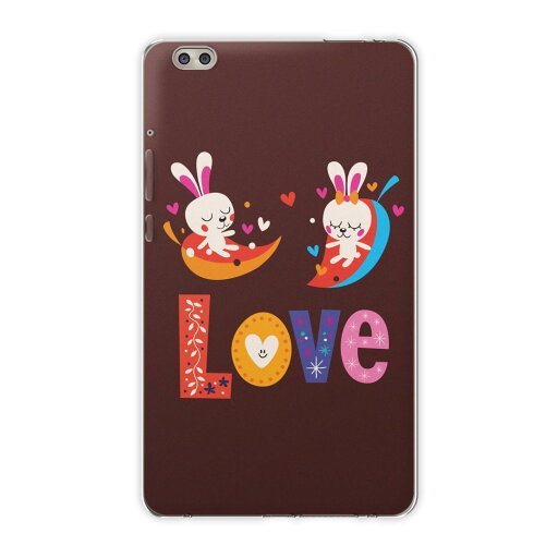 dtab compact d-02k docomo dタブ 用 タブレット ケース タブレット カバー TPU ソフトケース 008491 アニマル ハート うさぎ 兎 文字 dtab compact d-02k docomo dタブ 用 タブレット ケース タブレット カバー TPU ソフトケース 008491 アニマル ハート うさぎ 兎 文字