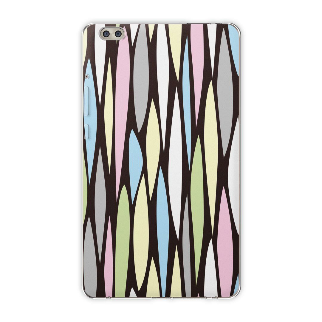 dtab compact d-02k docomo dタブ 用 タブレット ケース タブレット カバー TPU ソフトケース 008493 ユニーク パステル　黒　ブラック　模様(2.0)