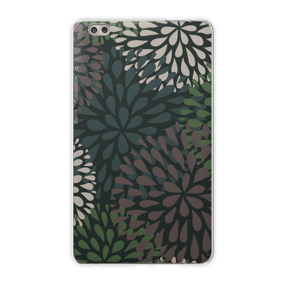 dtab compact d-02k docomo dタブ 用 タブレット ケース タブレット カバー TPU ソフトケース 008598 フラワー 花 フラワー 黒 ブラック