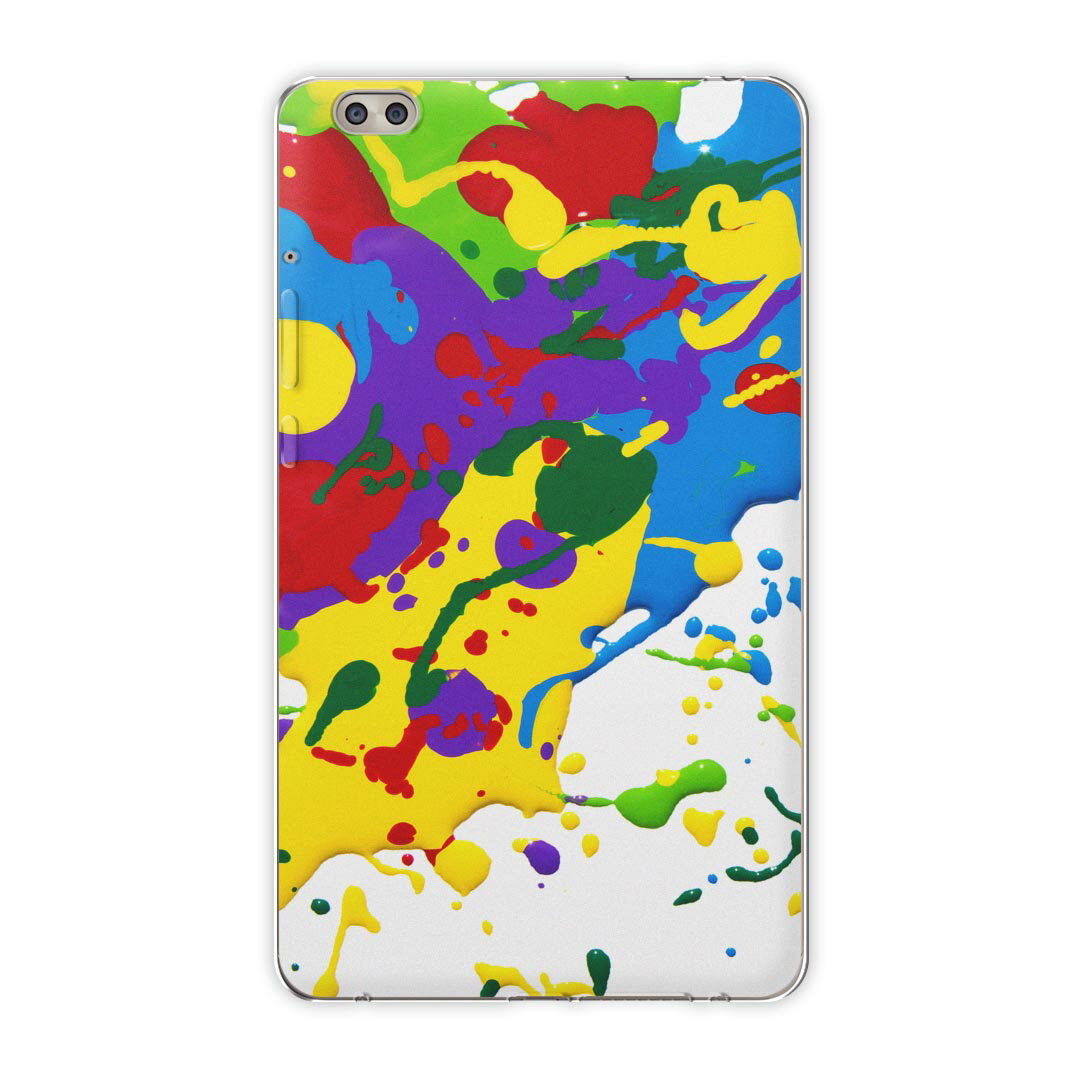 dtab compact d-02k docomo dタブ 用 タブレット ケース タブレット カバー TPU ソフトケース 008670 ユニーク インク　カラフル　絵の具(2.0)