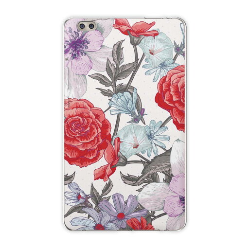 dtab compact d-02k docomo dタブ 用 タブレット ケース タブレット カバー TPU ソフトケース 008801 フラワー イラスト 花 フラワー 赤 レッド dtab compact d-02k docomo dタブ 用 タブレット ケース タブレット カバー TPU ソフトケース 008801 フラワー イラスト 花 フラワー 赤 レッド