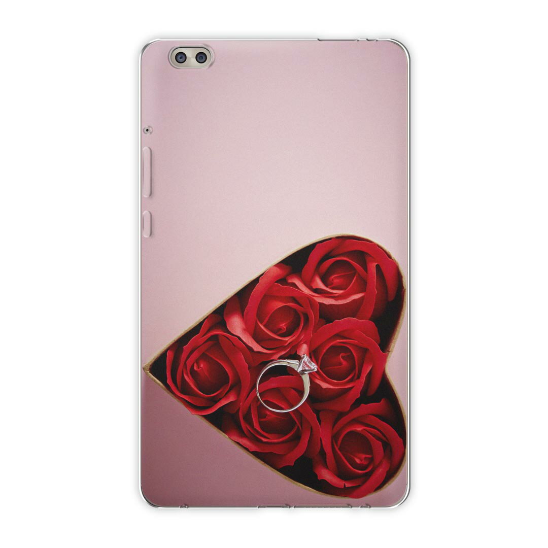 dtab compact d-02k docomo dタブ 用 タブレット ケース タブレット カバー TPU ソフトケース 008865 ラブリー 写真　ハート　花　フラ..