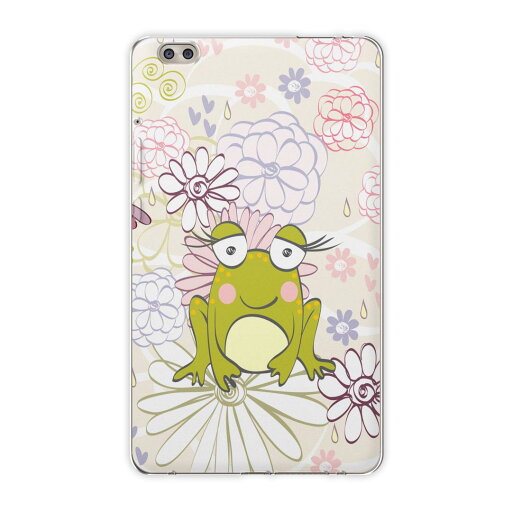 dtab compact d-02k docomo dタブ 用 タブレット ケース タブレット カバー TPU ソフトケース 008896 アニマル 花 フラワー ピンク カエル dtab compact d-02k docomo dタブ 用 タブレット ケース タブレット カバー TPU ソフトケース 008896 アニマル 花 フラワー ピンク カエル