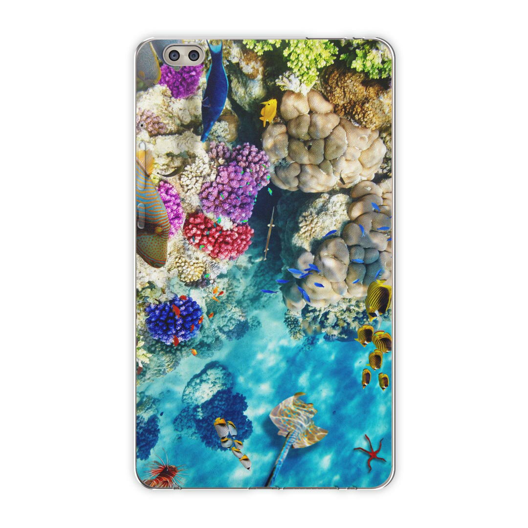 dtab compact d-02k docomo dタブ 用 タブレット ケース タブレット カバー TPU ソフトケース 008923 写真・風景 写真　魚　海　珊瑚