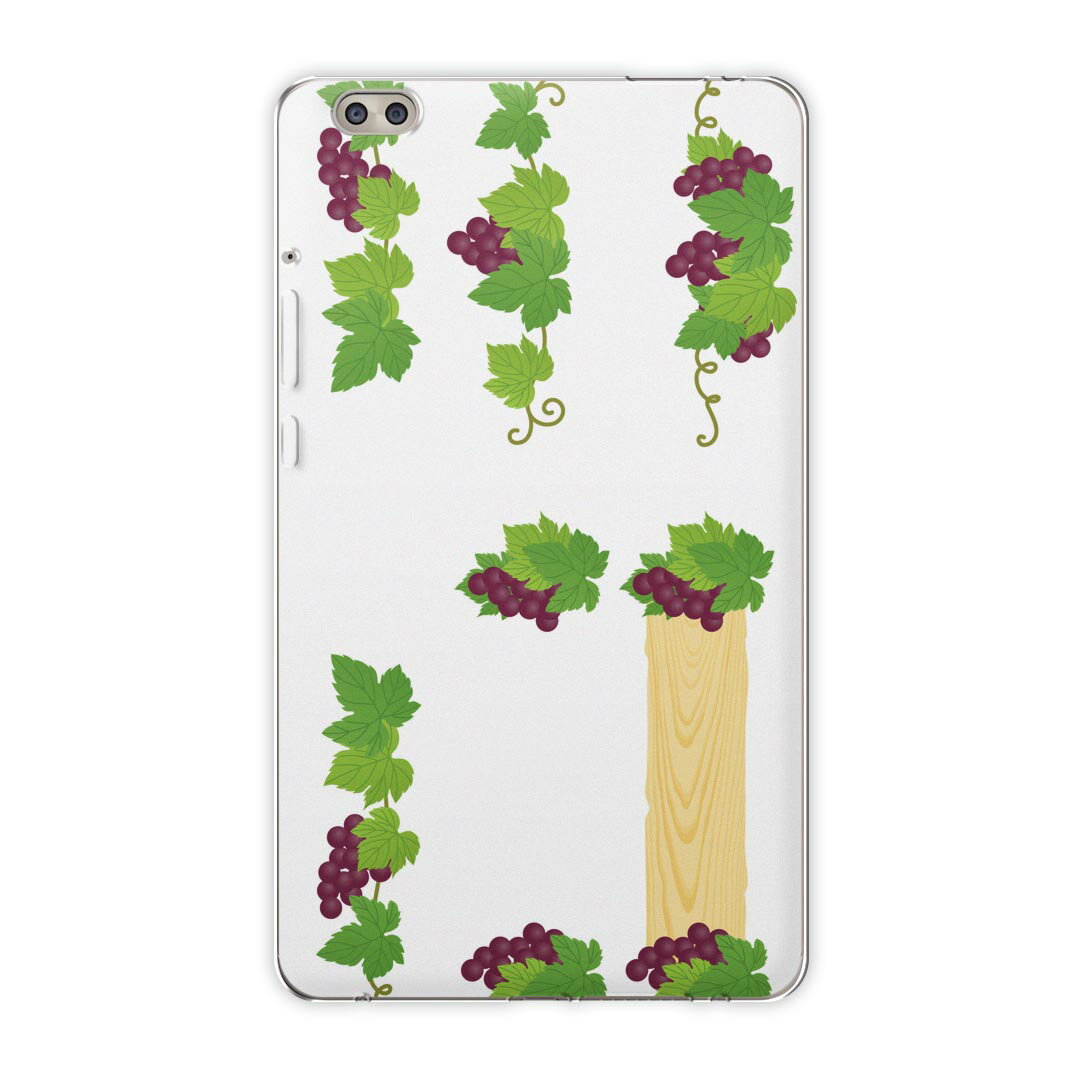 dtab compact d-02k docomo dタブ 用 タブレット ケース タブレット カバー TPU ソフトケース 009134 植物 ぶどう イラスト